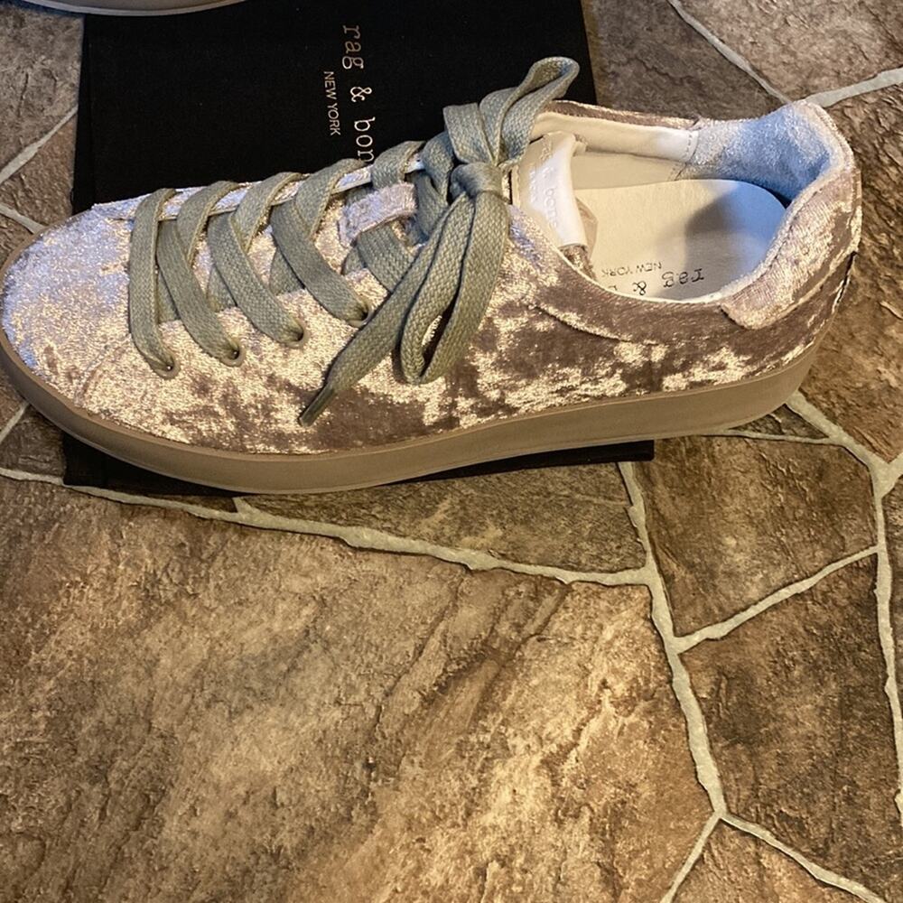 New Rag & Bone | RB1 Low Top Sneakers Sz 6.5 in Dove Velvet - Picture 4 of 16